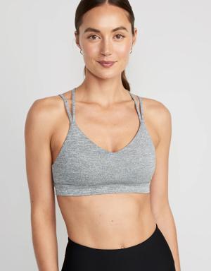 Light Support Strappy Sports Bra gray