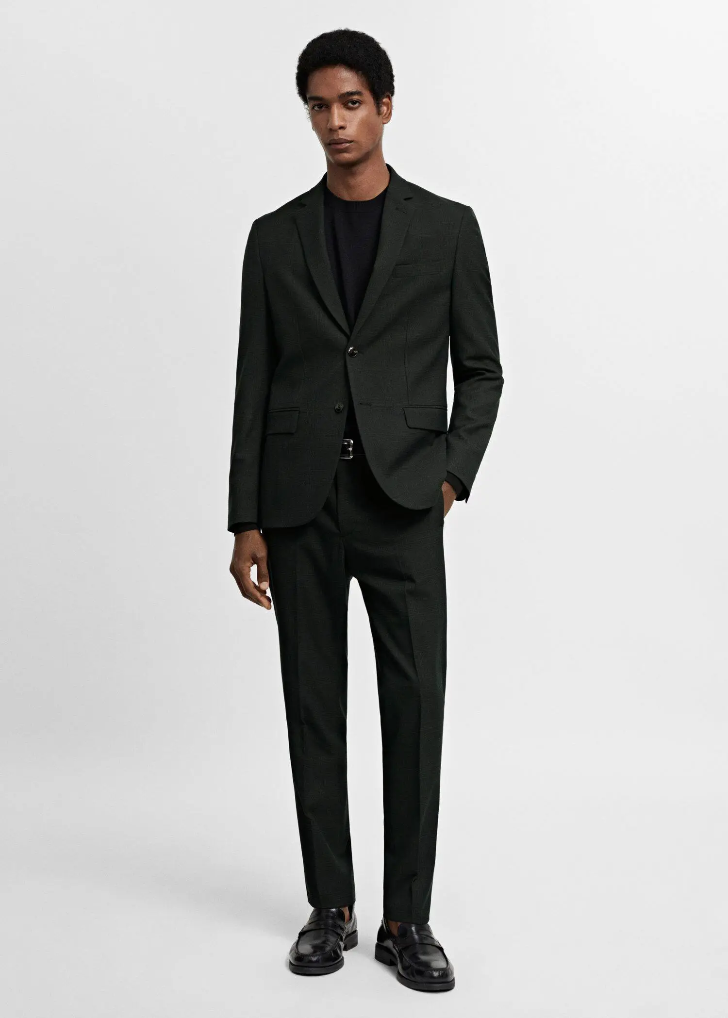 Mango Stretch fabric super slim-fit suit trousers. 2