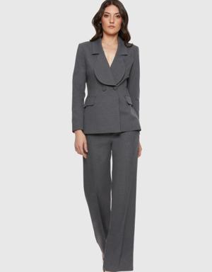 Double Buttoned Suit With Palazzo Pants