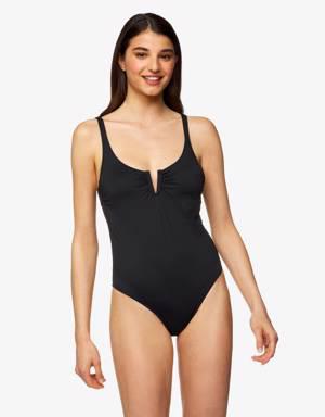 Swimsuit in ECONYL® with V detail