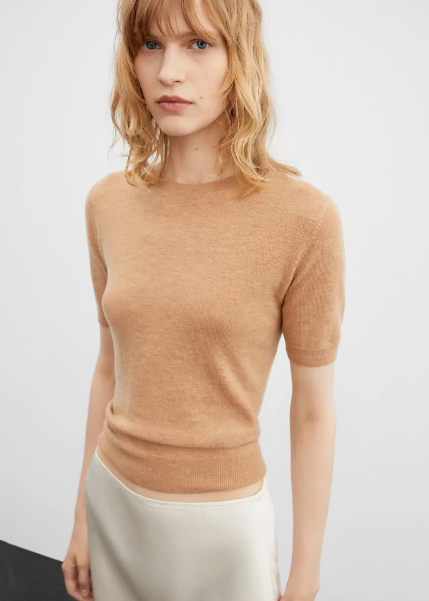 Mango Short-sleeved wool sweater. 1