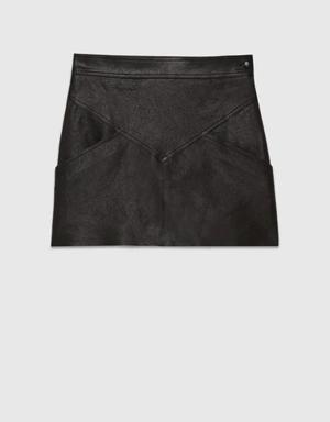 Soft leather miniskirt