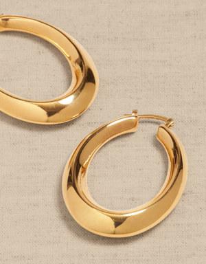 Ravena Oval Hoop Earrings &#124 Aureus + Argent gold