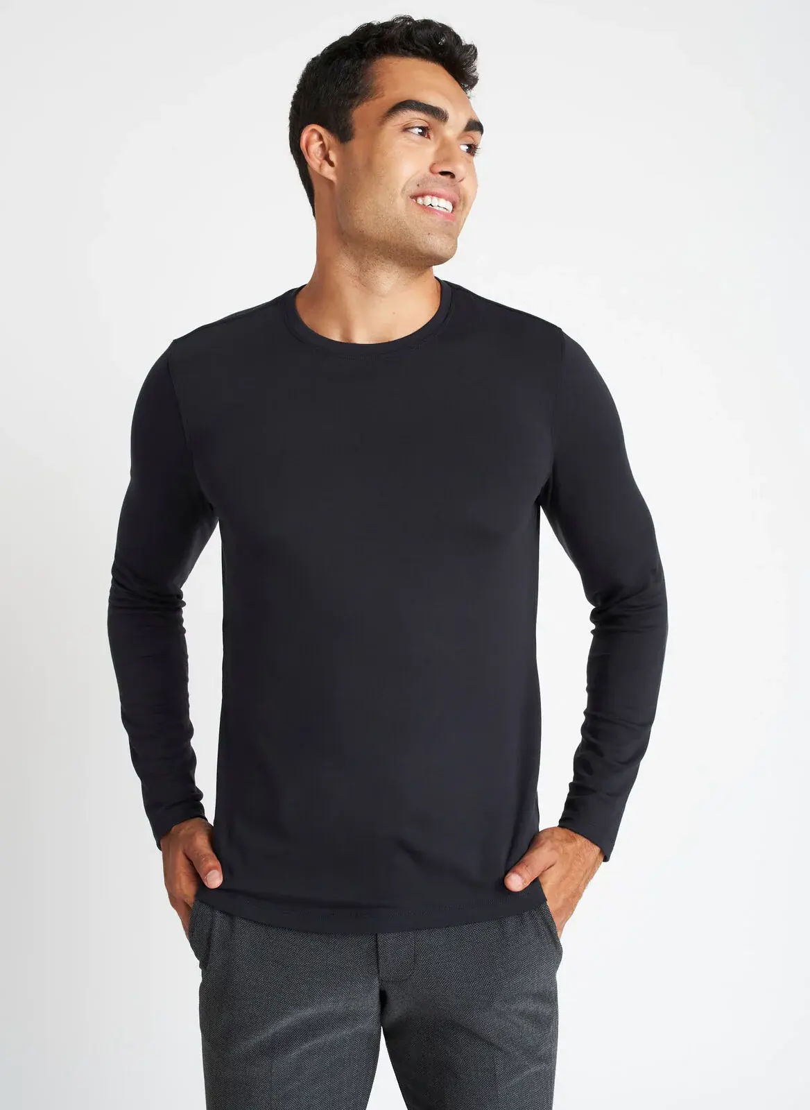 Kit And Ace Upgraded Brushed Long Sleeve Crewneck Tee. 1