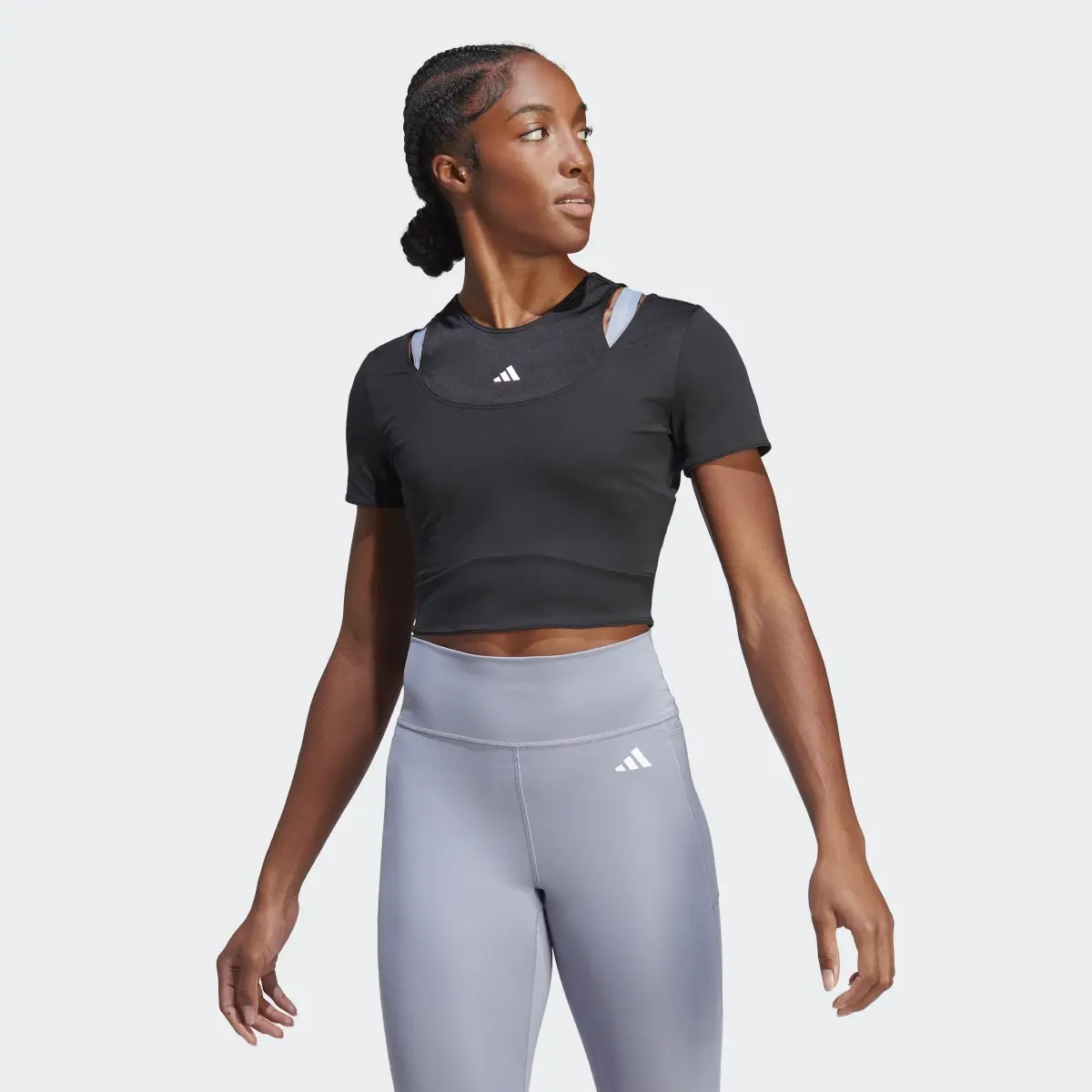 Adidas HIIT AEROREADY Crop Training T-Shirt. 2