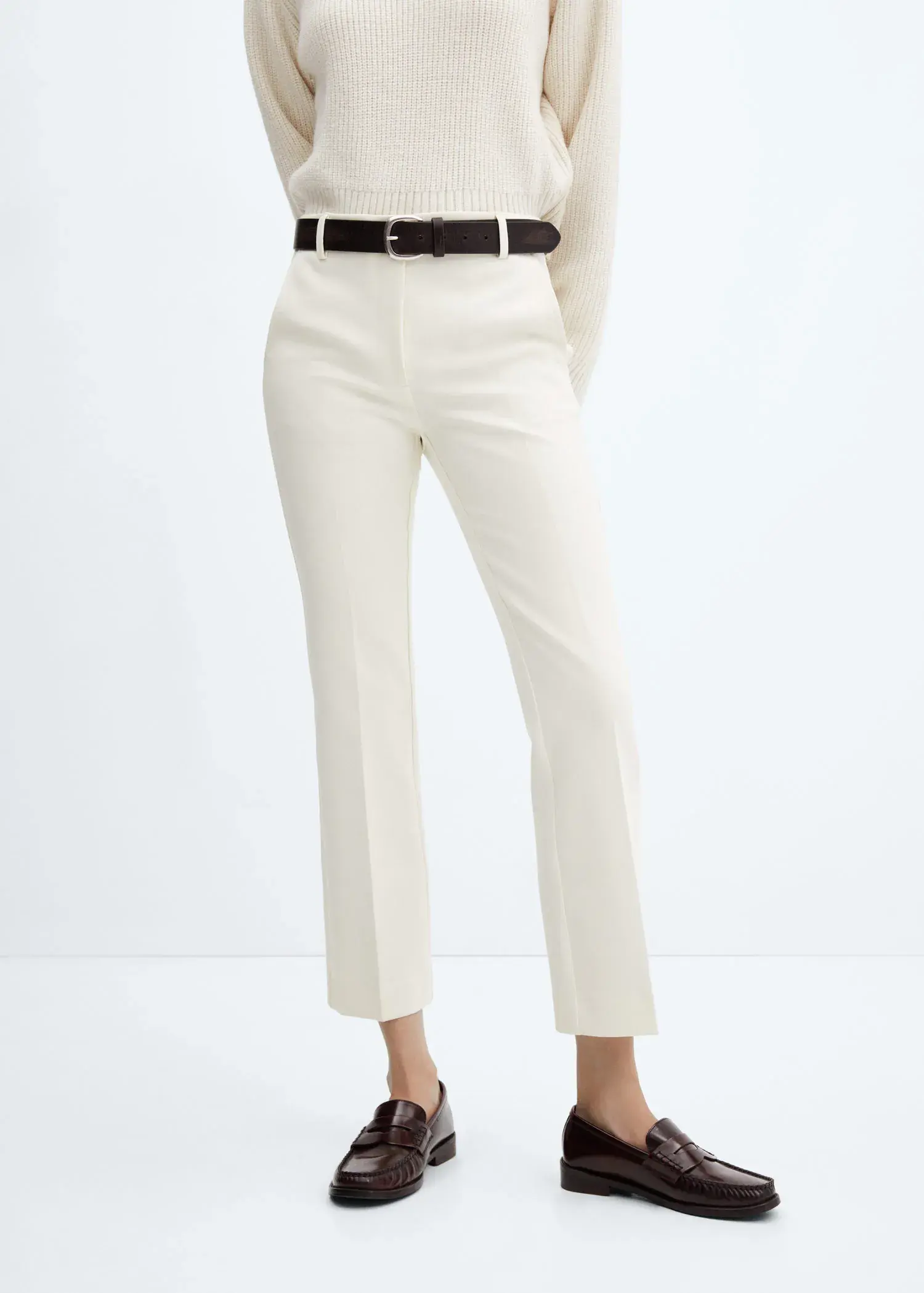 Mango Straight ankle-length trousers. 2