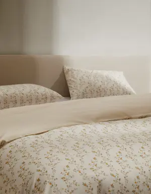 Funda nórdica reversible flores y rayas cama 150cm