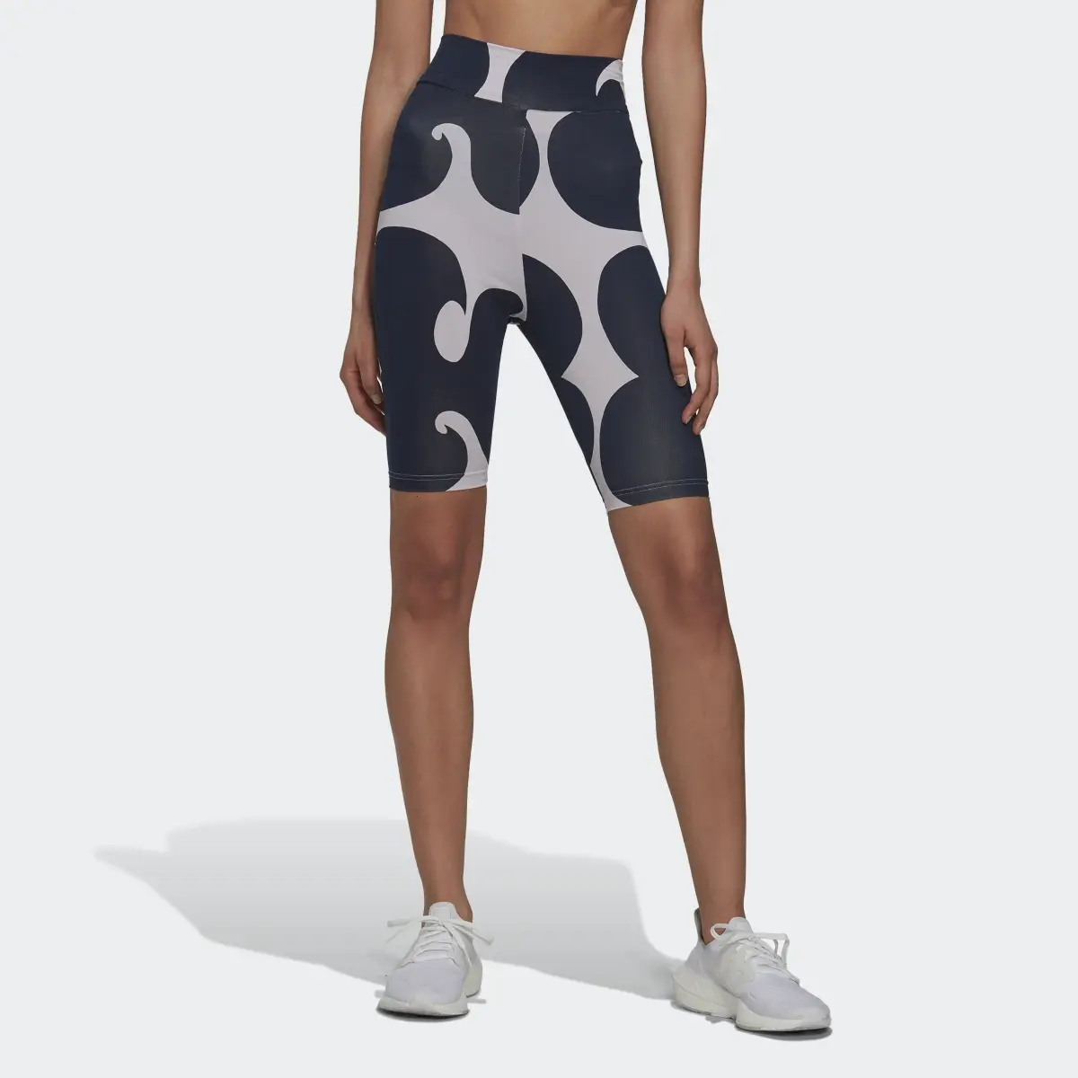 Adidas Marimekko Rib Short Leggings Knee Length. 1