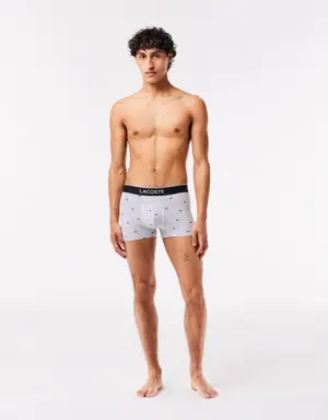 Lacoste Pack de 3 calzoncillos bóxer de hombre de estilo casual con detalles de la marca