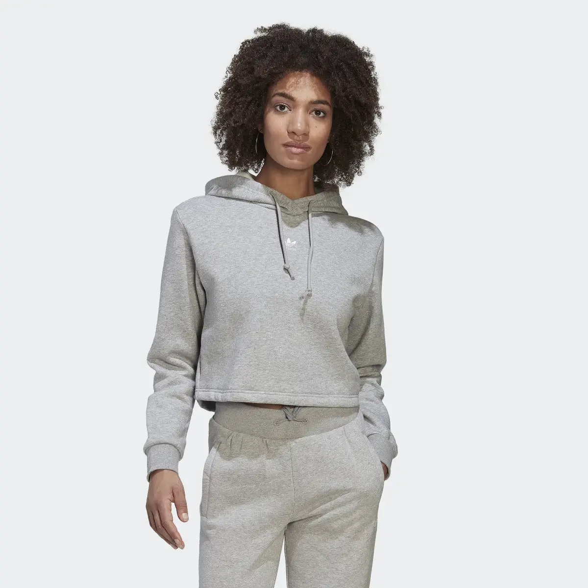 Adidas Sweat-shirt à capuche court en molleton Adicolor Essentials. 2