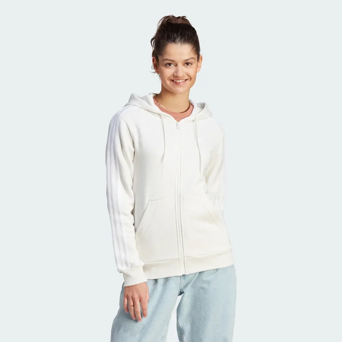Adidas Casaco com Capuz em Fleece 3-Stripes Essentials. 2