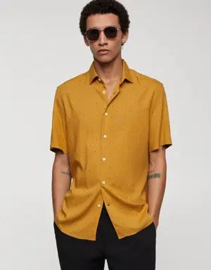 Mirco-print short sleeve shirt