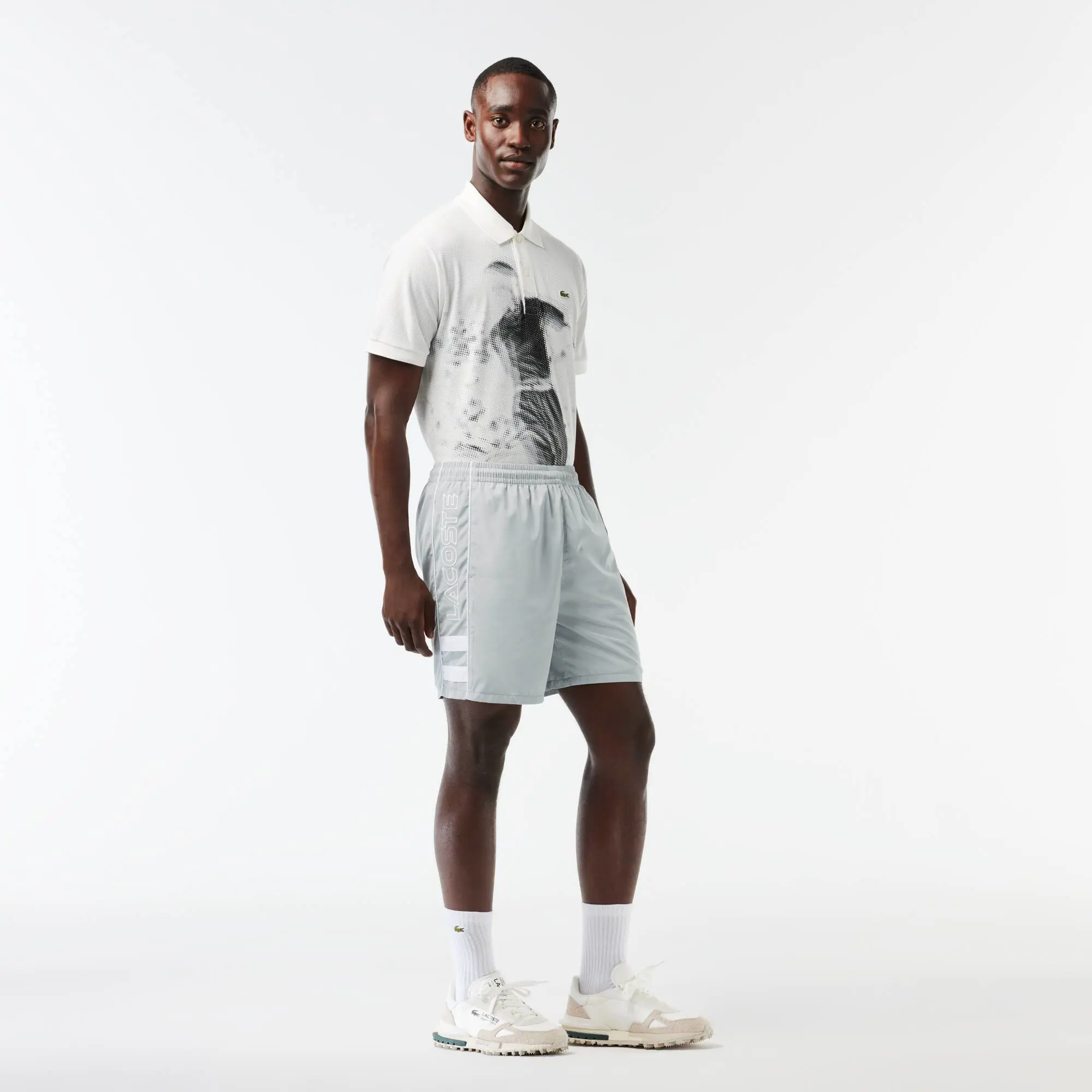 Lacoste Men's Relaxed Fit Embroidered Shorts. 1
