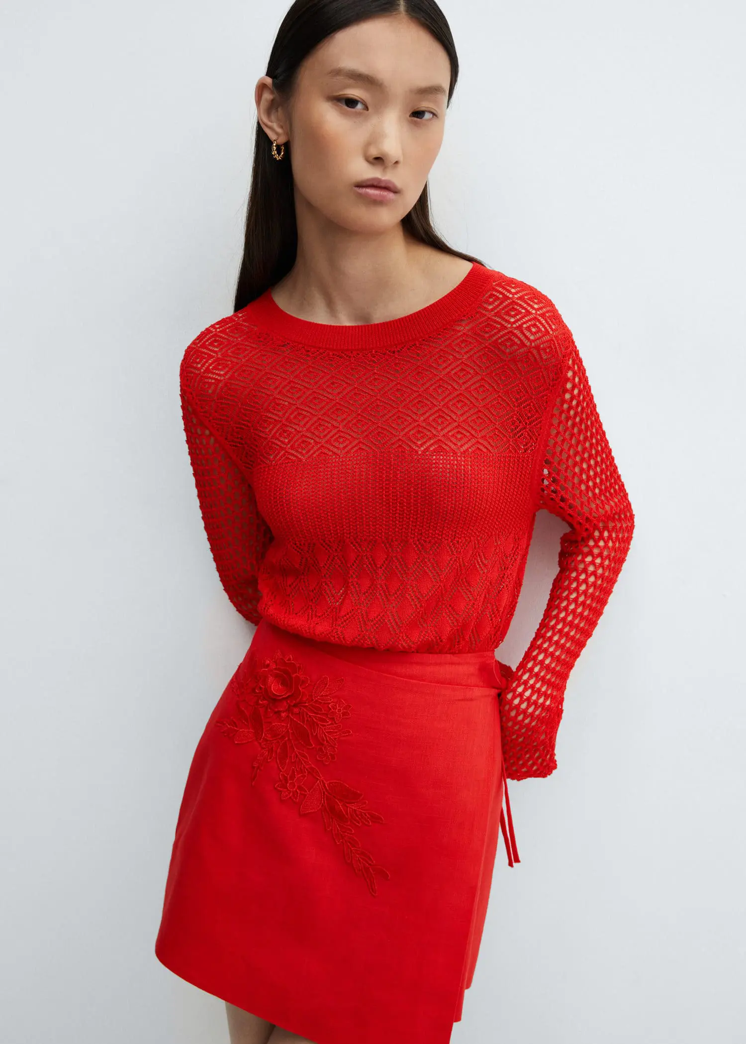 Mango Knitted sweater with openwork details. 2