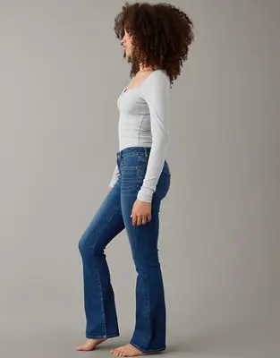 American Eagle Next Level Curvy Low-Rise Kick Bootcut Jean. 1