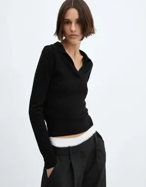 Pull-over maille col polo