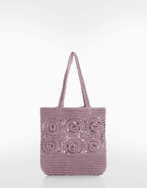 Mini bolso crochet flores