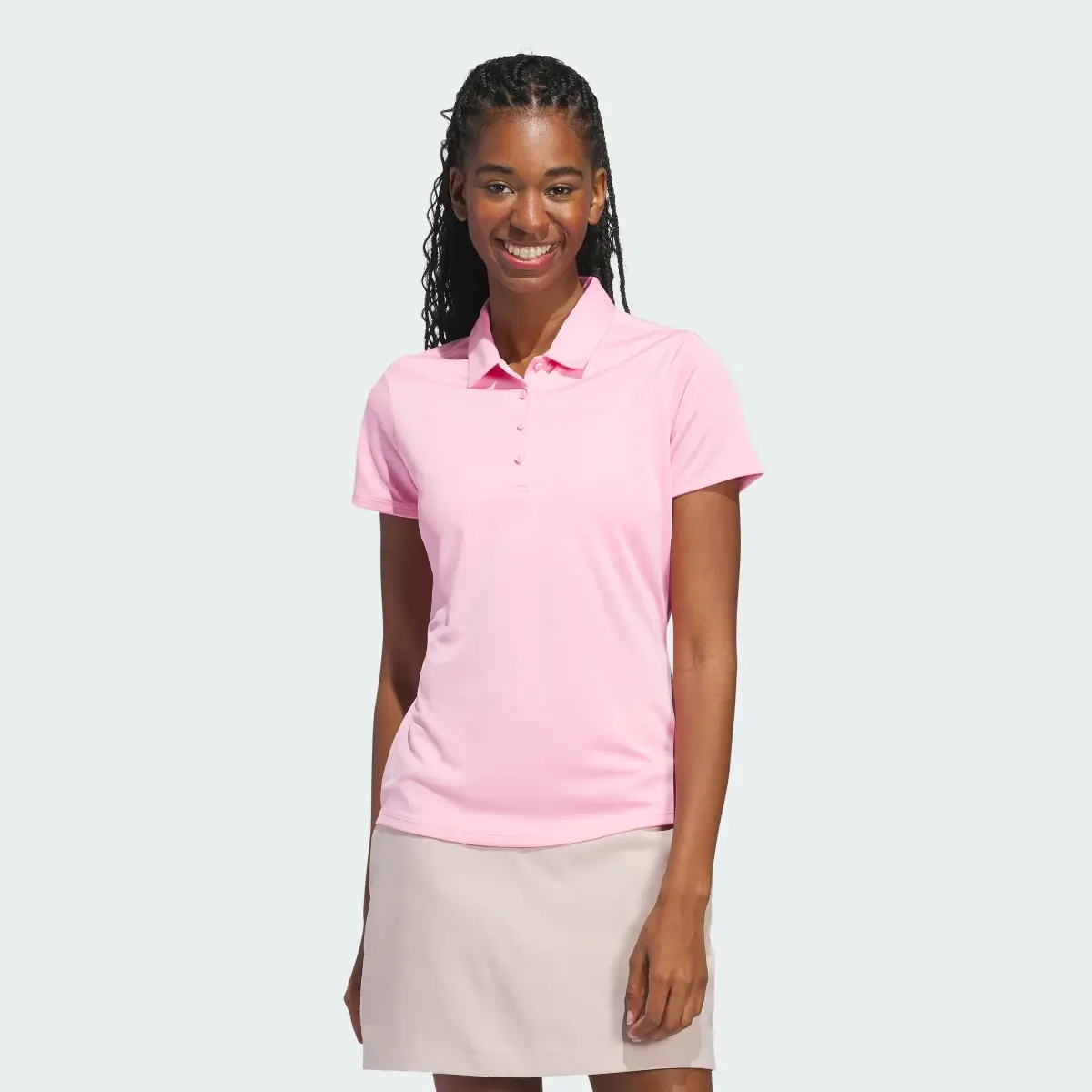 Adidas Women's Solid Performance Short Sleeve Polo Shirt. 2