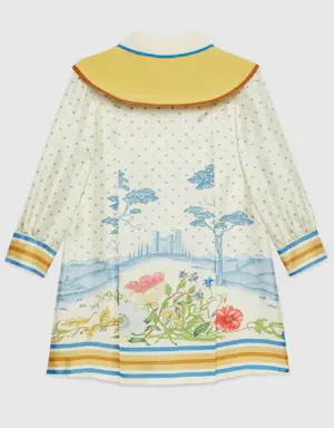 Children's printed silk dress