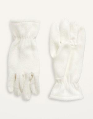 Microfleece Gloves for Girls white