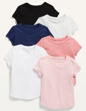 Crew Neck T-Shirt 6-Pack for Toddler Girls multi