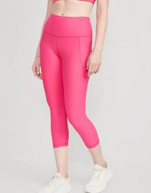 High-Waisted PowerSoft Side-Pocket Crop Leggings for Women