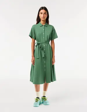 Lacoste Women’s Lacoste Belted Piqué Polo Dress