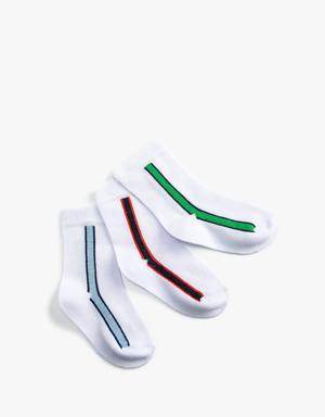 3’lü Çok Renkli Çizgili Çorap Seti