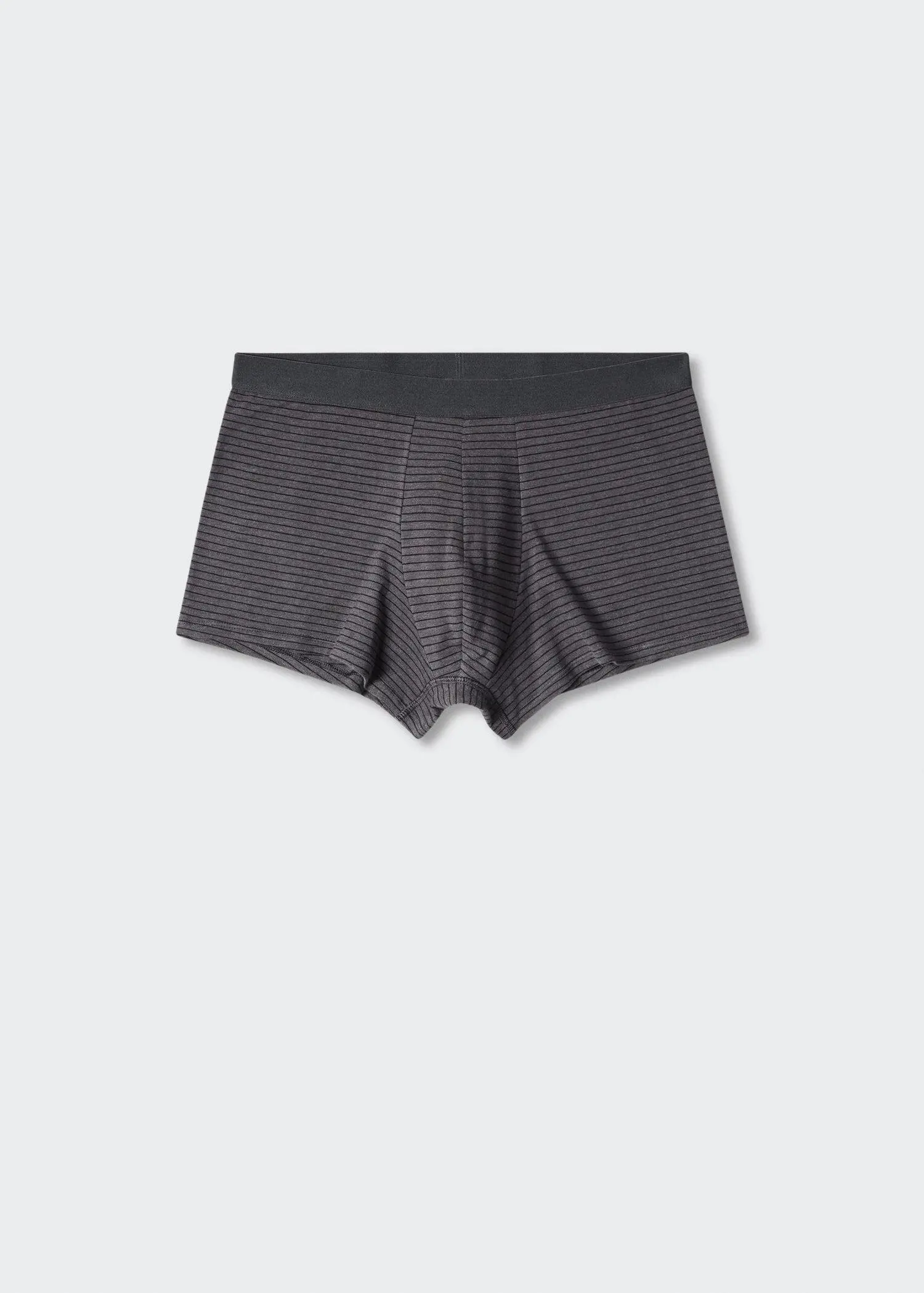 Mango Basic boxer 2 pack. a pair of black and white striped boxers. 
