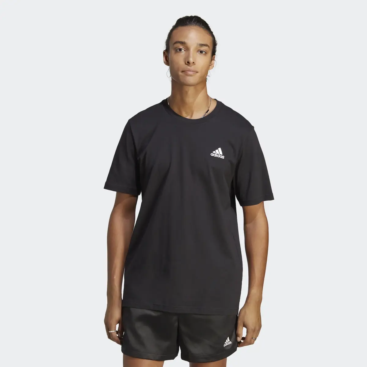 Adidas Essentials Single Jersey Embroidered Small Logo T-Shirt. 2