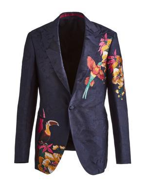 Tropical Floral Linen-Silk Sports Jacket