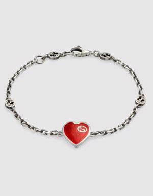 Heart bracelet with Interlocking G