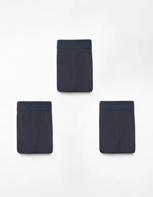 3-pack of blue cotton boxer shorts