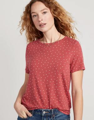 Luxe Crew-Neck T-Shirt for Women red