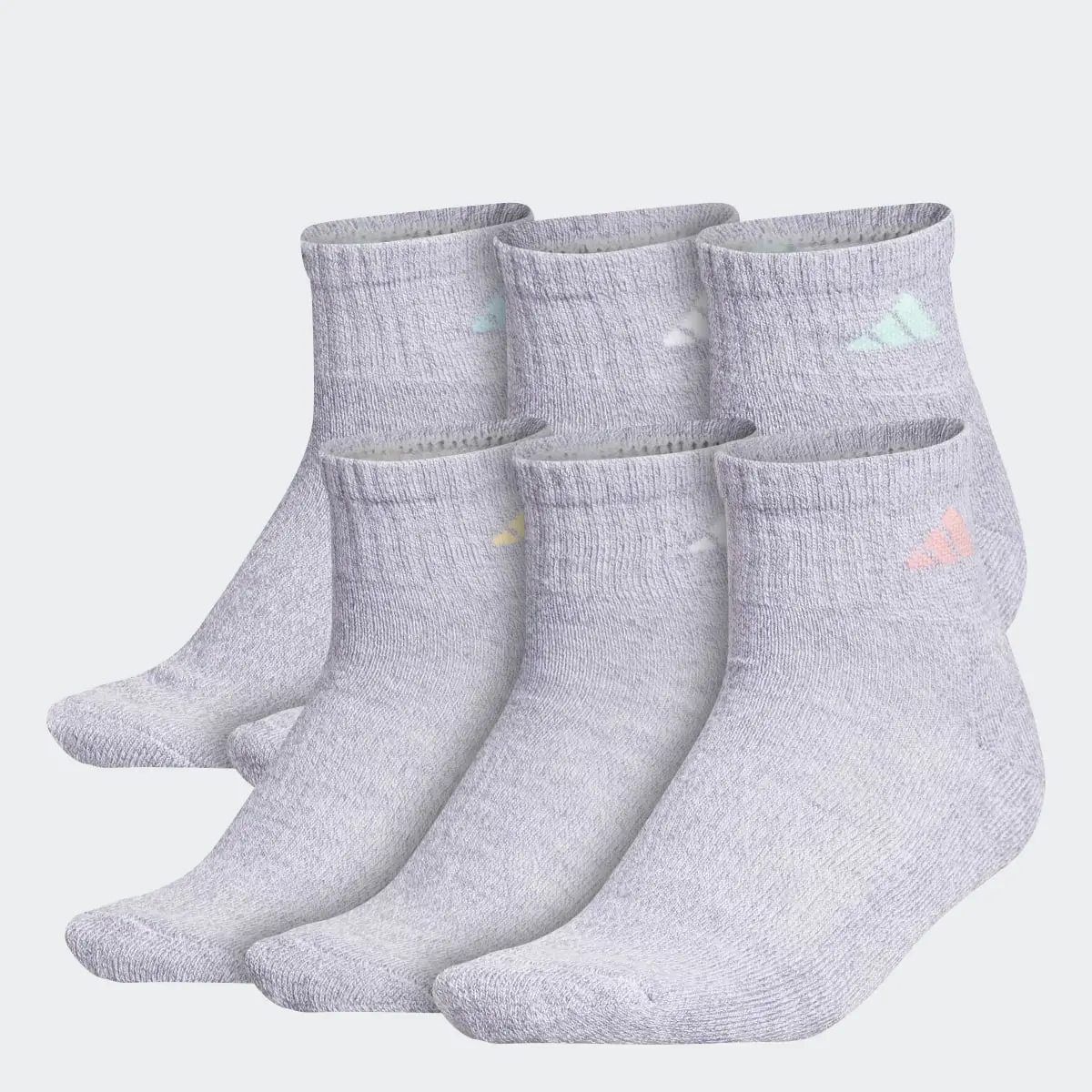 Adidas Athletic Cushioned Quarter Socks 6 Pairs. 1