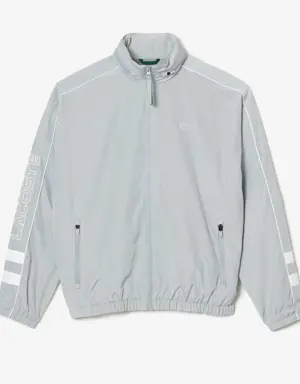 Contrast Detail Water Resistant Zipped Taffeta Sportsuit Jacket