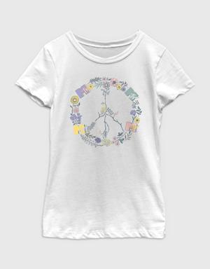 MTV Peace Floral Tee white