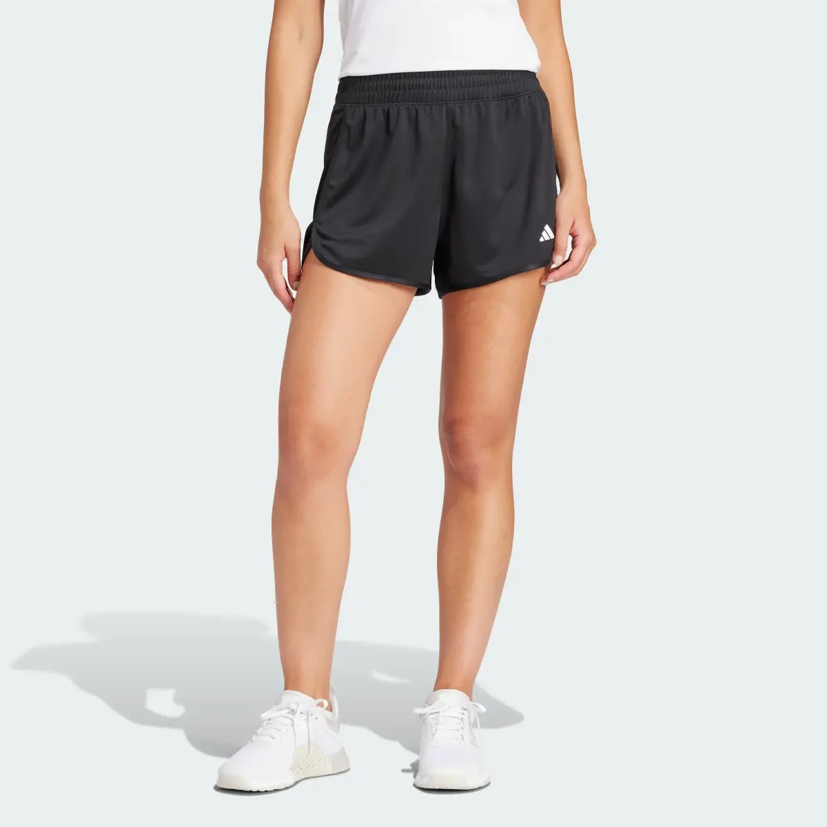 Adidas Pacer Essentials Knit High-Rise Shorts. 1