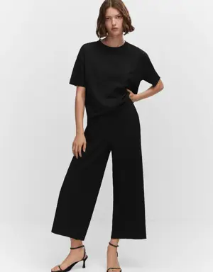 Mango Textured culotte trousers