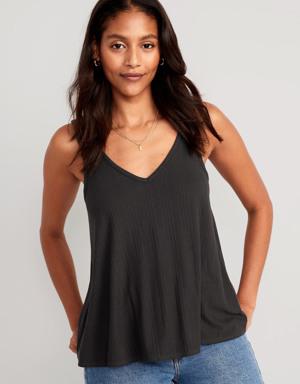 Sleeveless Luxe Swing T-Shirt for Women black