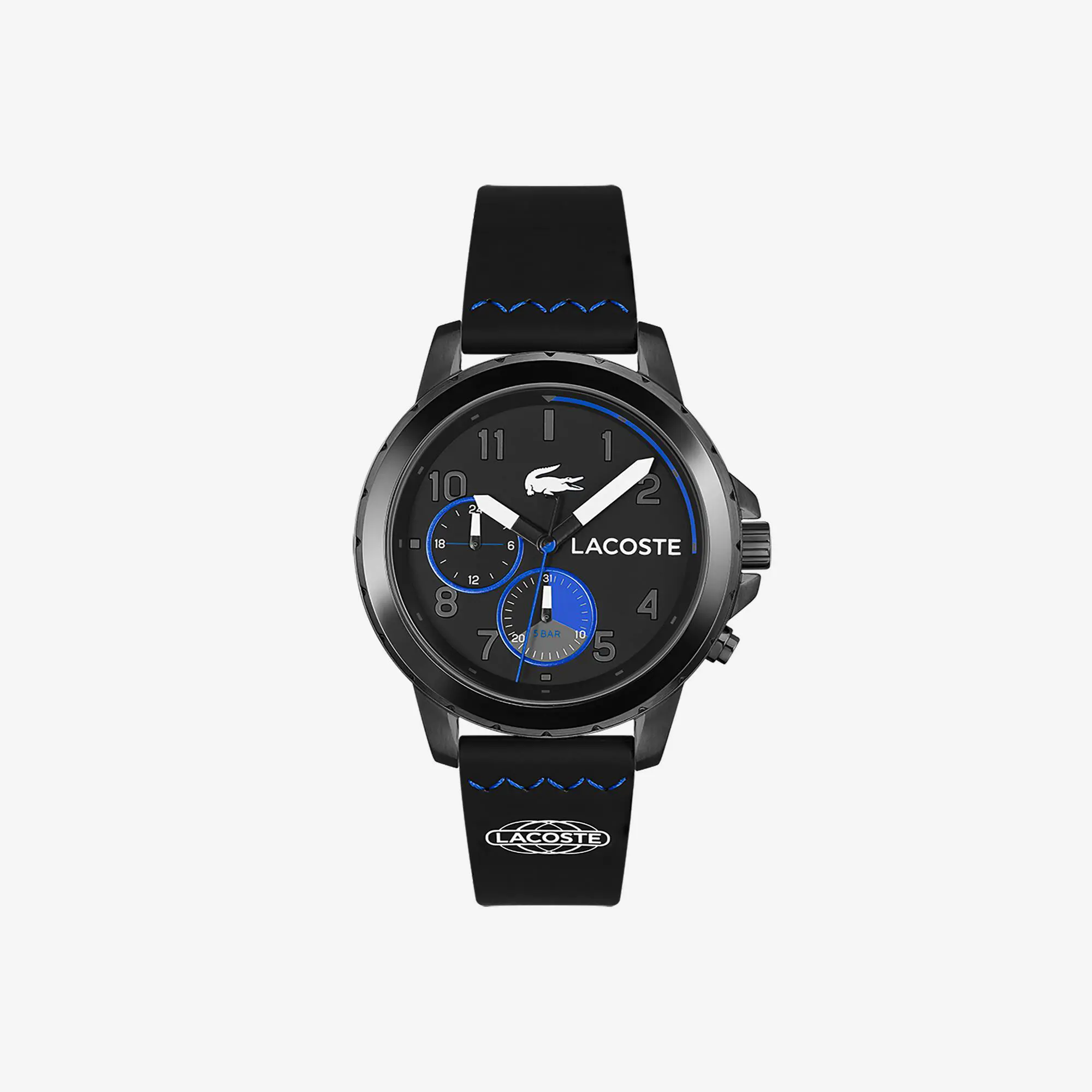Lacoste Herren Endurance Multifunktions-Armbanduhr mit schwarzem Silikonband. 2
