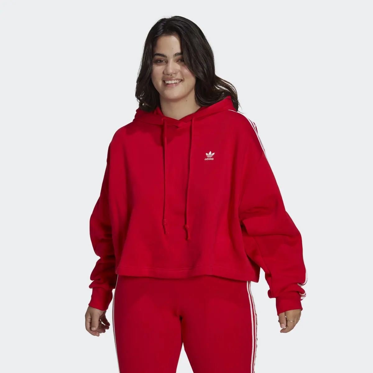 Adidas Adicolor Classics Crop Hoodie (Plus Size). 2