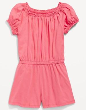 Old Navy Puff-Sleeve Jersey-Knit Romper for Girls yellow