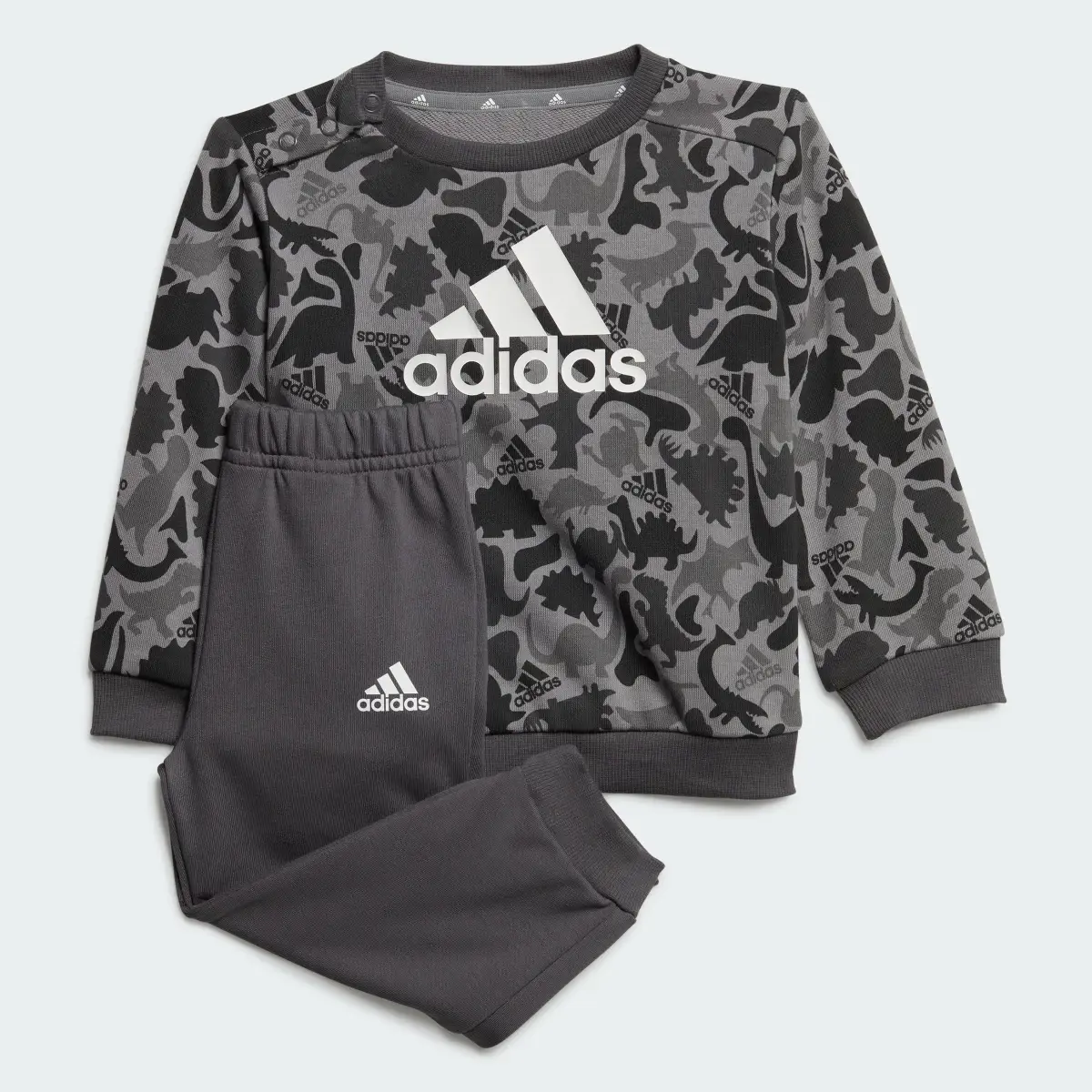 Adidas Essentials Allover Print Jogger Set Kids. 2