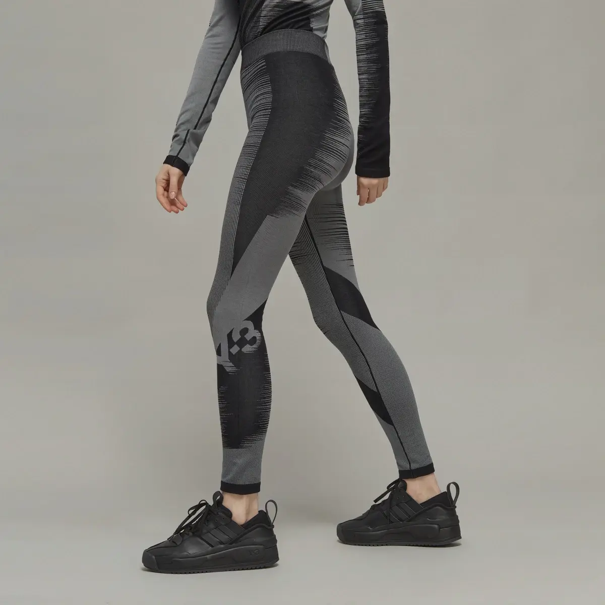 Adidas Y-3 Engineered Knit Leggings. 2