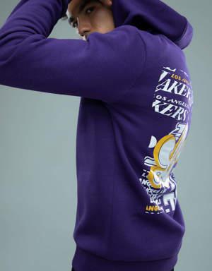 Fit NBA Los Angeles Lakers Standart Fit Kapüşonlu Sürdürülebilir Sweatshirt