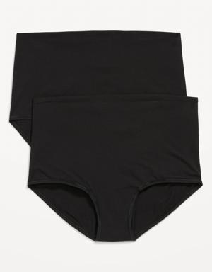 Maternity 2-Pack Rollover-Waist Brief Underwear black