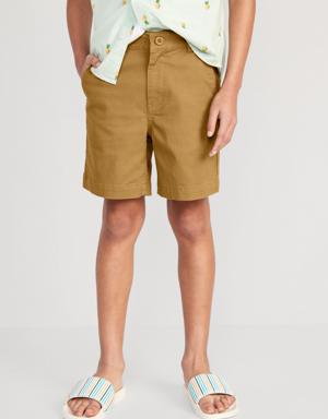 Straight Twill Shorts for Boys (Above Knee) brown