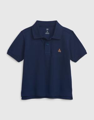 Toddler 100% Organic Cotton Polo Shirt blue