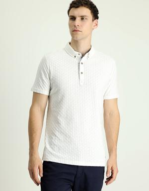 Polo Yaka Slim Fit Desenli Tişört